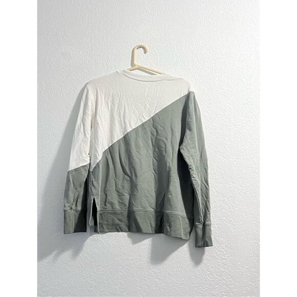 Summersalt French Terry colorblock green cream sweatshirt L - Picture 2 of 2